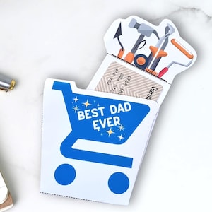 Tarjeta imprimible de regalo del Día del Padre. Primera tarjeta del primer día del padre para papá hecha a mano, tarjeta de cumpleaños súper linda, te amo papá, feliz cumpleaños.