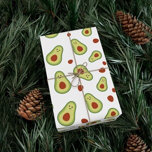 Fun Avocado Gift Wrap Papers, Cute Wrapping Paper for Birthdays, Eco-Friendly Gift Wrap, Kitchen Decor, Party Supplies