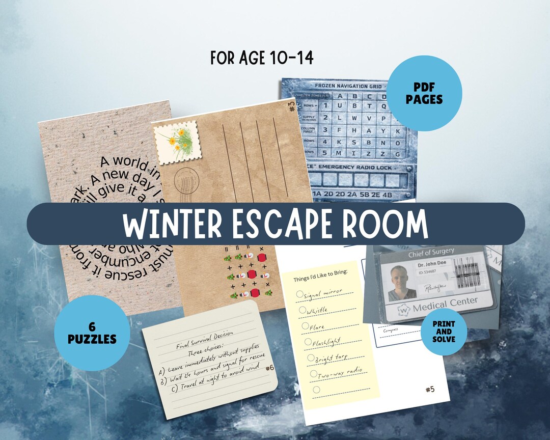 Winter Survival Escape Room for Tweens, January Classroom Activity ...