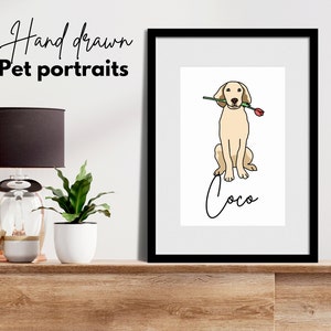 Custom Pet Portrait Digital Portrait Custom Pet Art Personalized Portrait photo illustration Cartoon Pet Portrait Hand drawn portrait