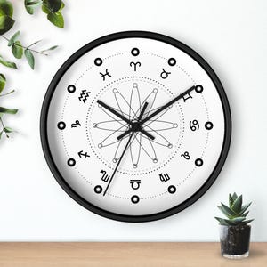 Astrology Symbols Constellation Zodiac Cosmic Geometric Wall Clock, Astrology Gifts, Zodiac Wall Decor, Celestial Home Decor, Unique Clock