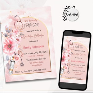 Nurse graduation invitation,ready to call the shots nursing school invitation, graduation invitation editable template