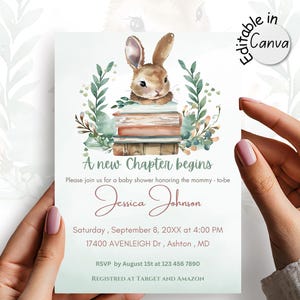 A new chapter begins baby shower invitation,storybook themed shower invites , gender neutral templates