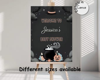 baby brewing welcome sign, Halloween baby shower party decor,baby is brewing sign board