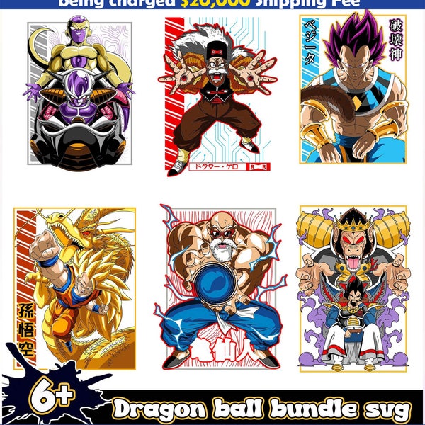 Nuovo Dragon - Ball - Cartoon - Bundle l Cartoon l Svg, pronto per Cricut, download istantaneo