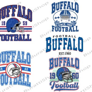 5 file PNG Vintage Buffalo Football, Giorno della partita Png, Buffalo Football Png, Design sportivo, Grafica di calcio a sublimazione, Amanti del calcio, file