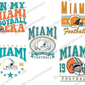 5 files PNG Vintage Miami Football, Game Day Png, Miami Football Png, Sports Design, Sublimation Football Graphic, Football Lovers, png file