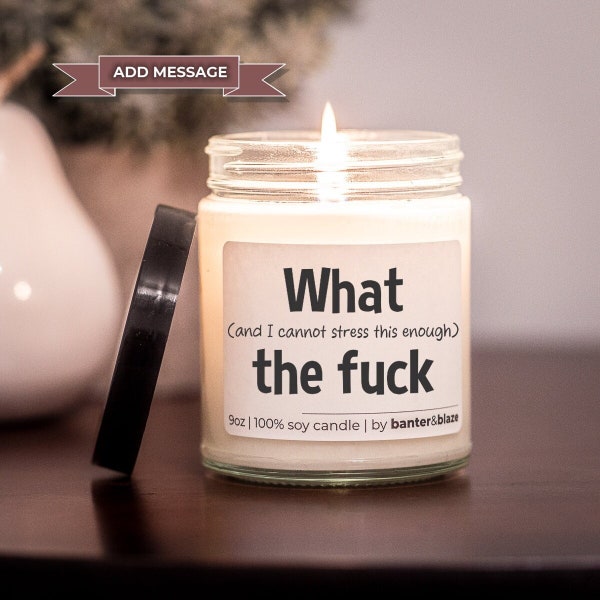 What The Fuck Personalized Candle With Motivational Saying Gift Candle for Room Decor WTF Sarcastic Gift Candle