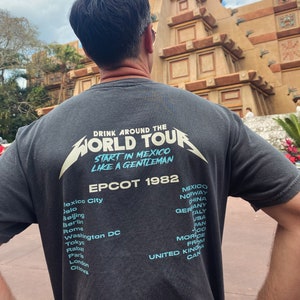 Vintage Disney World Epcot Drink Around the World Shirt, Epcot World Tour Tee, Retro Tour T-Shirt, Disney Group Shirt, Disney Trip Shirt