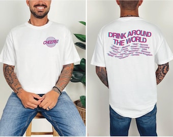 Epcot-shirt Drink Around the World, trendy Epcot-shirt met comfortkleuren