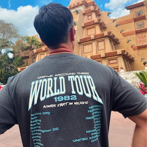 Comfort Colors Epcot Drinking Around The World Tour Shirt, Epcot Drink Shirt, Epcot World Tour Shirt, Disney Shirt, Men Women Subtle Disney