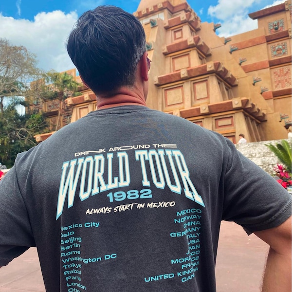 Comfort Colors Epcot Drinking Around The World Tour Shirt, Epcot Drink Shirt, Epcot World Tour Shirt, Disney Shirt, Men Women Subtle Disney