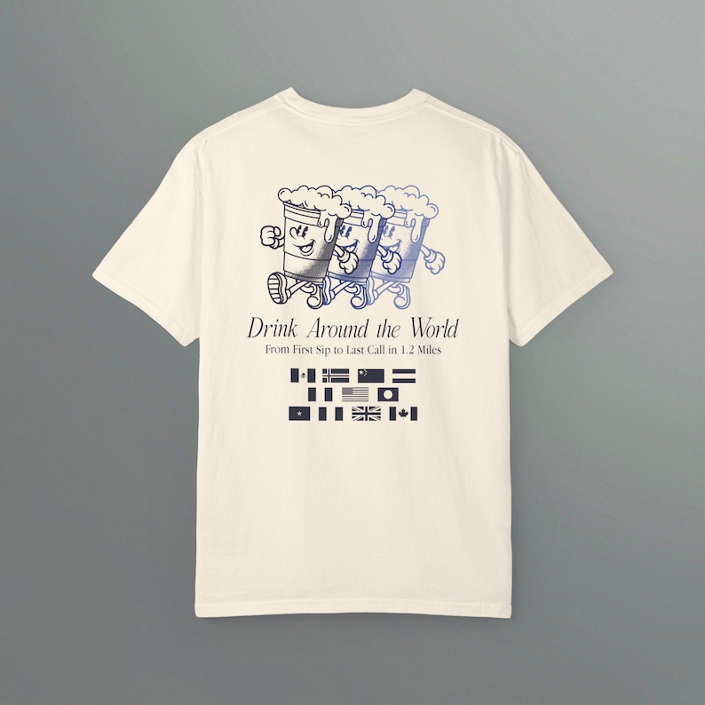 Epcot Drinking Around the World Tour Shirt, Epcot Drinking Shirt, Subtle Disney, Comfort Colors image 3