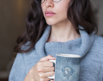 Cancer Zodiac Coffee Mug, Retro Vintage Astrology Design
