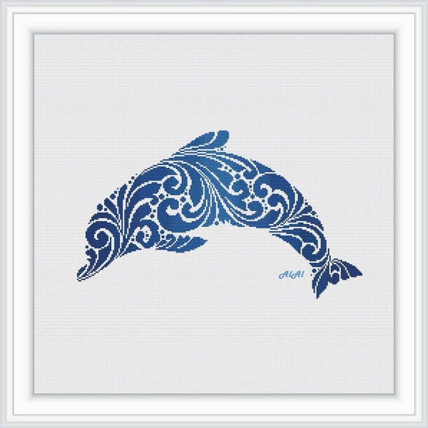 Dolphin Cross Stitch - Etsy