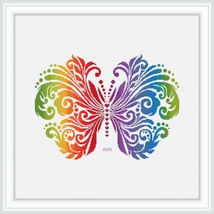 抽象的な蝶と顔のパステル画 cute-beautiful-butterfly-