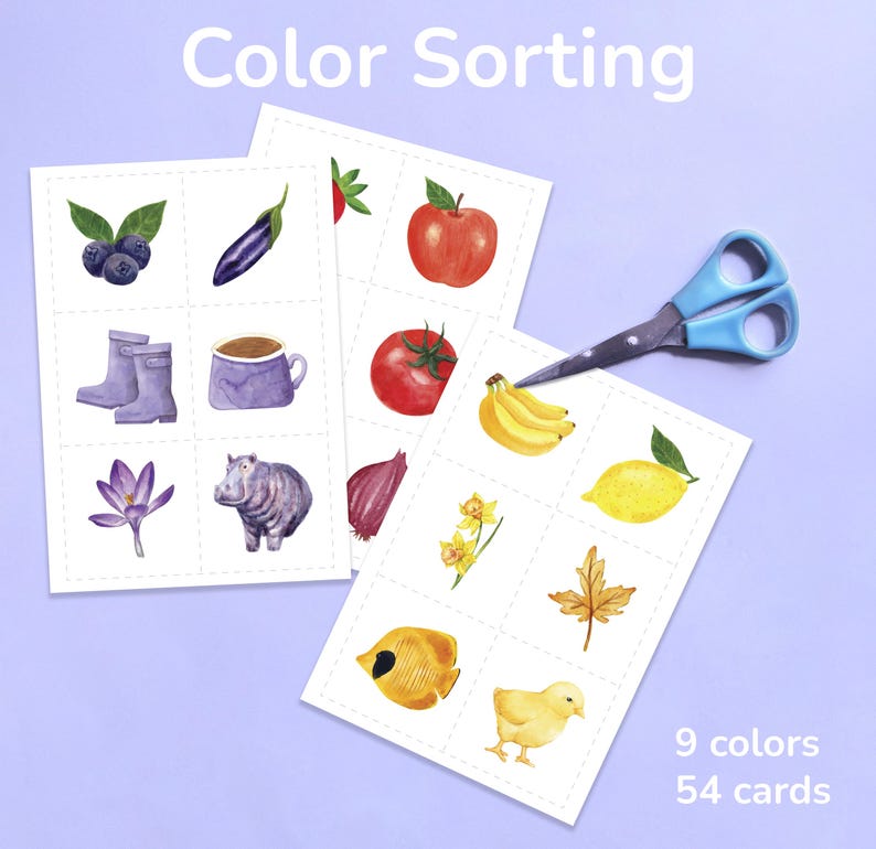 Montessori Color Sorting Game Printable | Color Matching Cards for ...