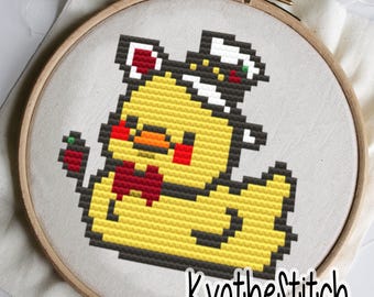 Lucifer Duck Easier Version Hazbin Hotel Cross Stitch Digital Pattern