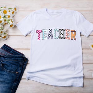 Teacher checkered back to school PNG