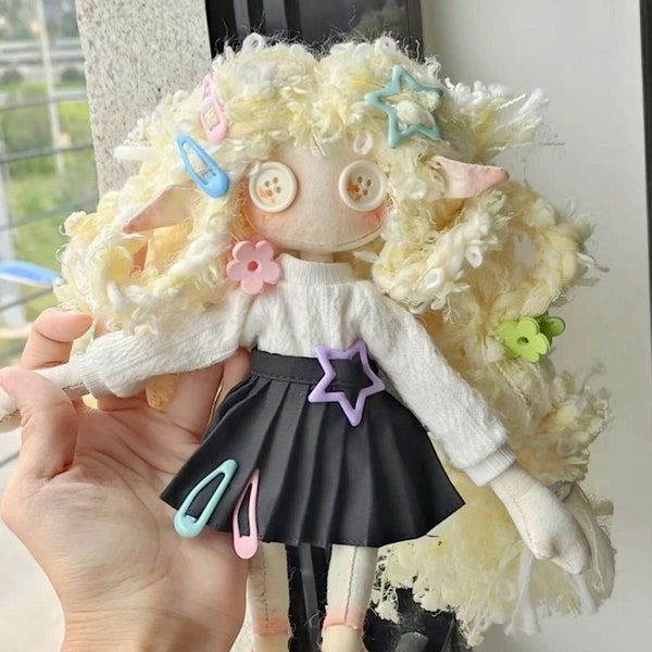 カスタムハンドメイドラグドール | ボタンアイBJD、オーク