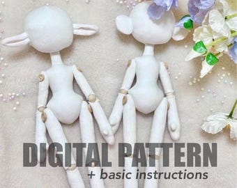 Ball-Jointed Rag Doll Pattern | 12-inch Posable (PDF Pattern)