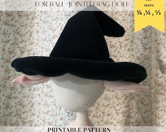 Doll Witch Hat Sewing Pattern – Miniature PDF Pattern with Step-by-Step Instructions | DIY Halloween Doll Hat | Digital Download