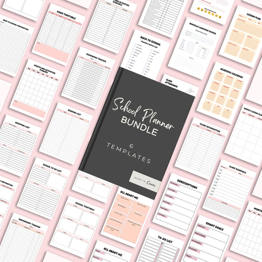School Planner Bundle: Student Academic Organizer (digital Download) - Etsy
