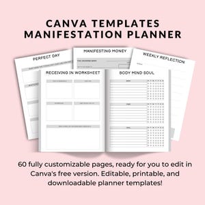 Manifestation Planner Printable | Editable Manifestation Book PDF ...