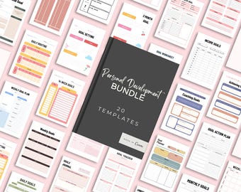 Personal Development Planner Templates | 665 Pages, Printable Canva Bundle