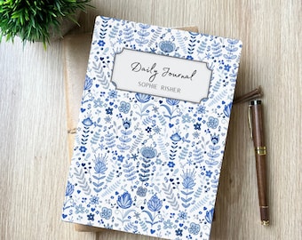 Personalized Hardcover French Vintage Floral Daily Journal