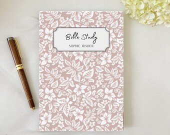 Personalized Hardcover Vintage Floral Bible Study Journal