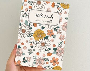 Personalized Hardcover Vintage Floral Bible Study Journal