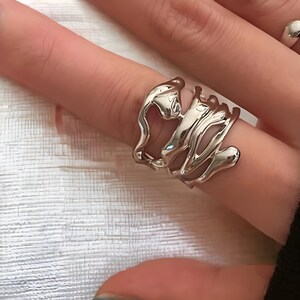 Chunky Silver Ring, Molten Liquid Lava Ring, Irregular Ring, Y2k Ring, Futuristic Ring, Abstract Ring, Minimalistic Ring