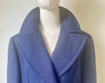 1960s Ladies Pure Silk Navy Coat by Grath Elms Couture