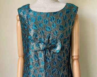 60s Jacquard Cocktail Evening Dress