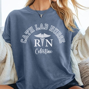 Cath Lab Comfort Colors Shirt Personalized Gift Cardiac Activation Crew Group Matching Tee Gift Coworker Nurse&#39;s Week Appreciation T-shirt