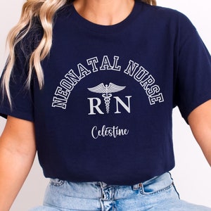 Neonatal Nurse Shirt Personalized Gift NICU Nursing Heart Team T-Shirt Gift Coworker Nurse Appreciation Week Gift Mother Baby Nurse RN Tee