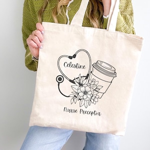 Nurse Preceptor Personalized Canvas Tote Bag Gift Preceptor RN  from Student Custom Gift for Nurse Mentor Tote Bag for Nurse Educator