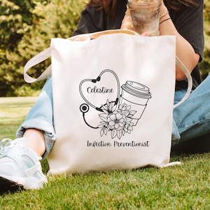 Prévention des infections Sac fourre-tout en toile personnalisé Cadeau pour l'équipe d'infirmières chargées de la prévention des infections Cartable personnalisé Cadeau pour collègue