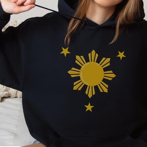 Filipino Hoodie Gift Trendy Philippines Hoodie Filipino Sun w 3 Stars Filam Hoodie Filipino Art Unisex Trendy Sweatshirt Gift Pinoy Pride