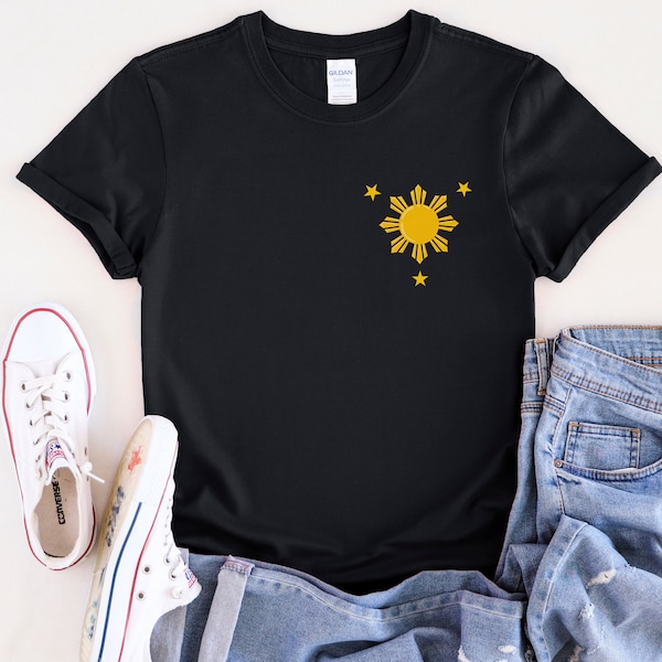 Trendy Filipino Sun with 3 Stars Shirt Gift for Modern Filipino T Shirt Gift for Pinoy T-shirt Gift for Filam Philippines Shirt Filipina