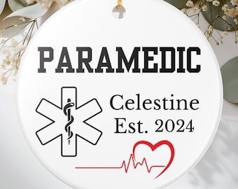 Paramedic Ornament Personalized Gift for Future Paramedic Coworker Custom Bulk Ceramic Ornament NREMT Appreciation Week Thoughtful Unique