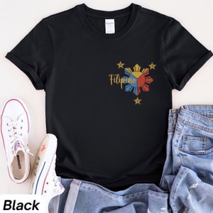 Philippine Symbol Sun Shirt Minimalist 3 Star Pocket Filipino T-Shirt Gift for Filipino Clothing for Filipino American Friend Gift Filipina