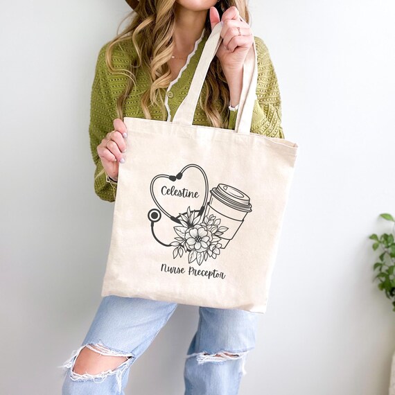 Nurse Preceptor Personalized Canvas Tote Bag Gift Preceptor RN