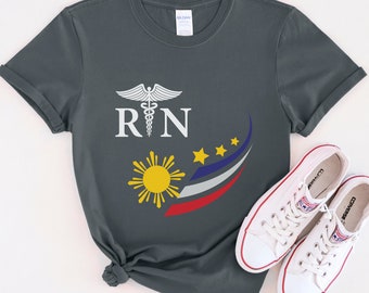 Philippines Nurse Gift Nursing  Filipino Flag Sun w 3 Star TShirt Filipina RN Nurse Filipino American Shirt Pinoy Pride T-Shirt Gift Pinay