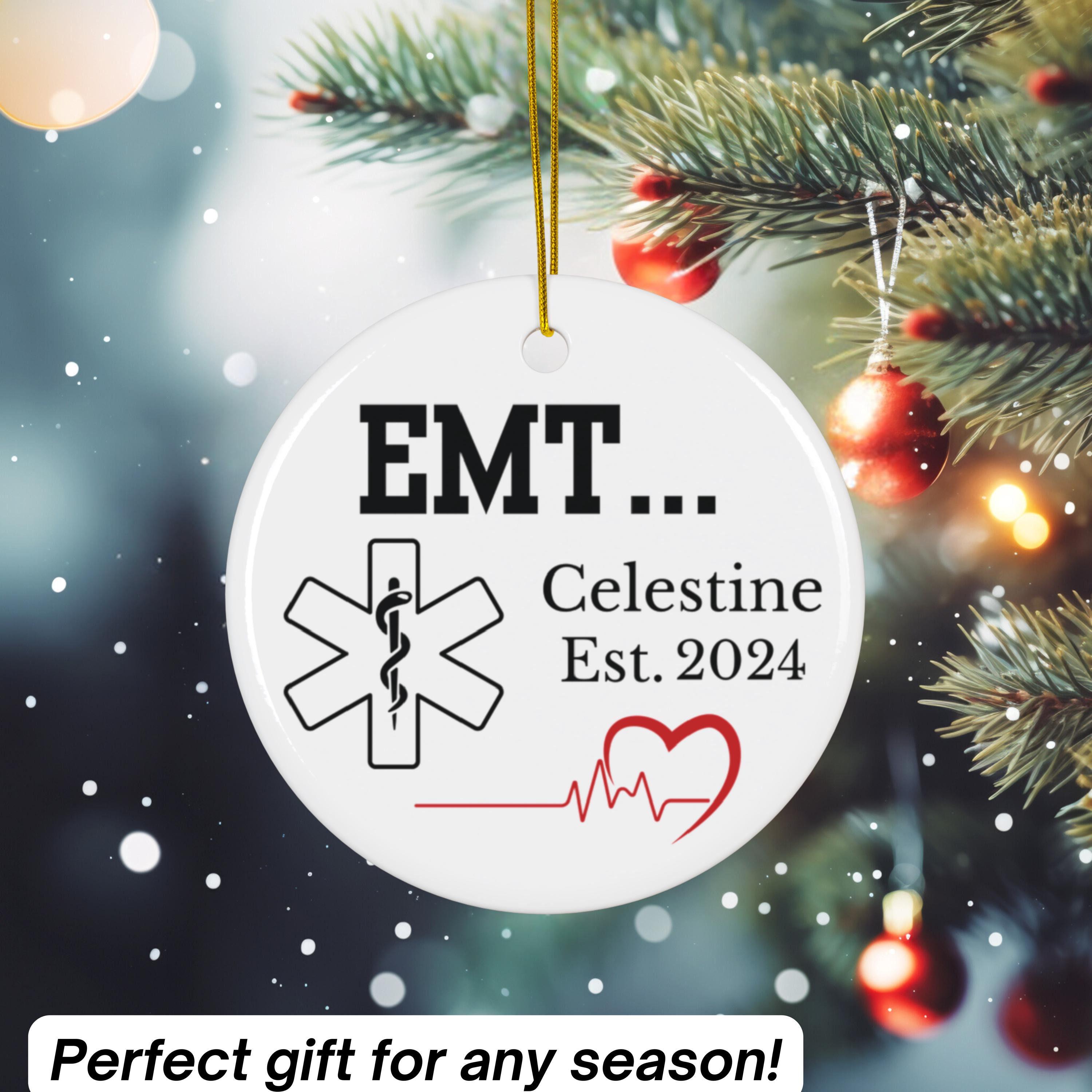 EMT Ornament Personalized Gift for Future Paramedic EMS Coworker Custom Bulk Ceramic Ornament NREMT Appreciation Week Thoughtful Unique