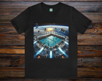 Galactic Pickleball League Tee, Cosmic Coach Sportswear, Interstellar Pickleball Match Design, Space-Themed Athletic Shirt