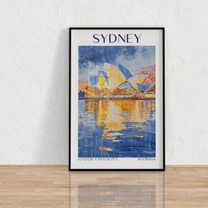 Australia Travel Poster, Australia Print, Australia Wall Art, Australia Illustration, Traveler Gift, Sydney Travel Poster Print