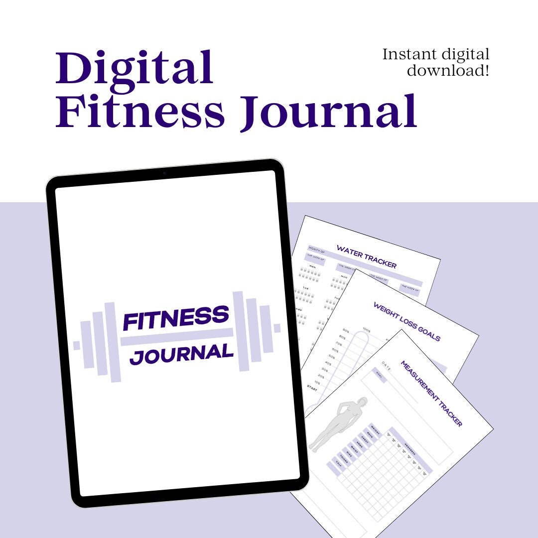 Digital Fitness Journal, Printable Weight Loss Tracker, Health Planner ...
