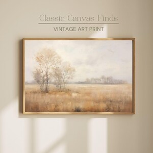 Minimalist Landscape Printable | Neutral Wall Art | Soft Earthy Tones | Serene Nature Digital Download | Instant Print